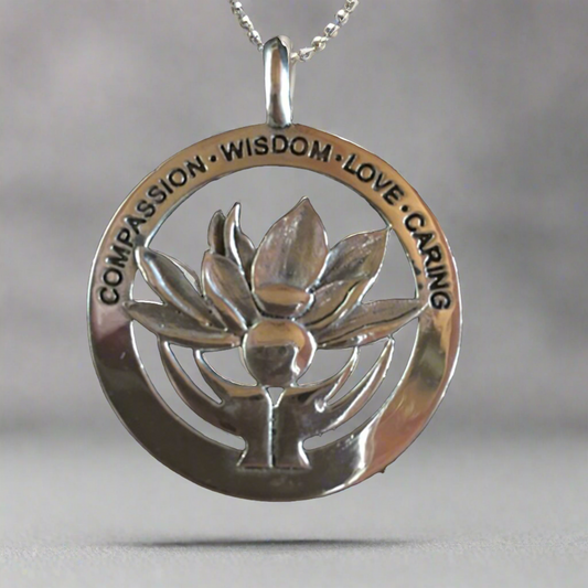 Sterling Silver Lotus Necklace Pendant