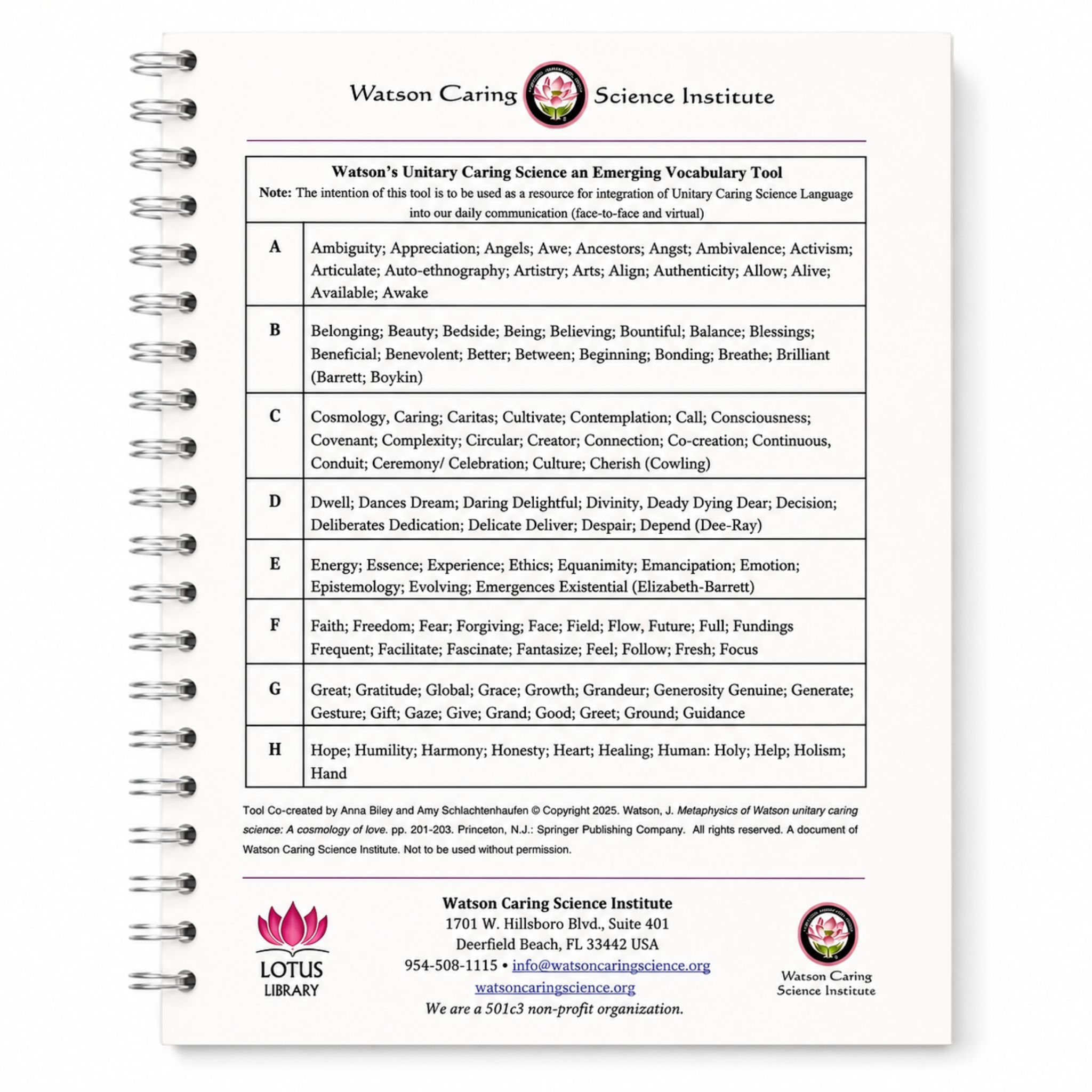 WCSI ABC Spiral Journal