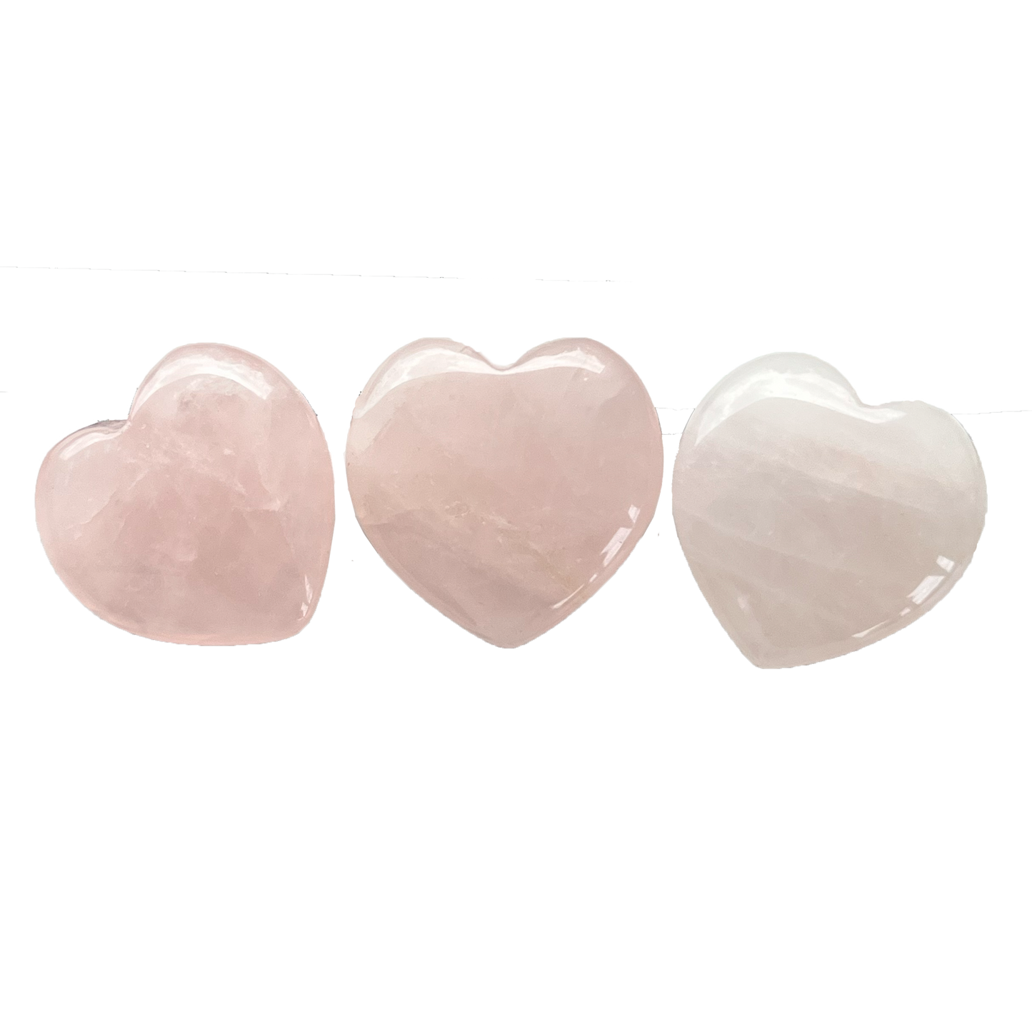 Pink Rose Quartz Stone Hearts