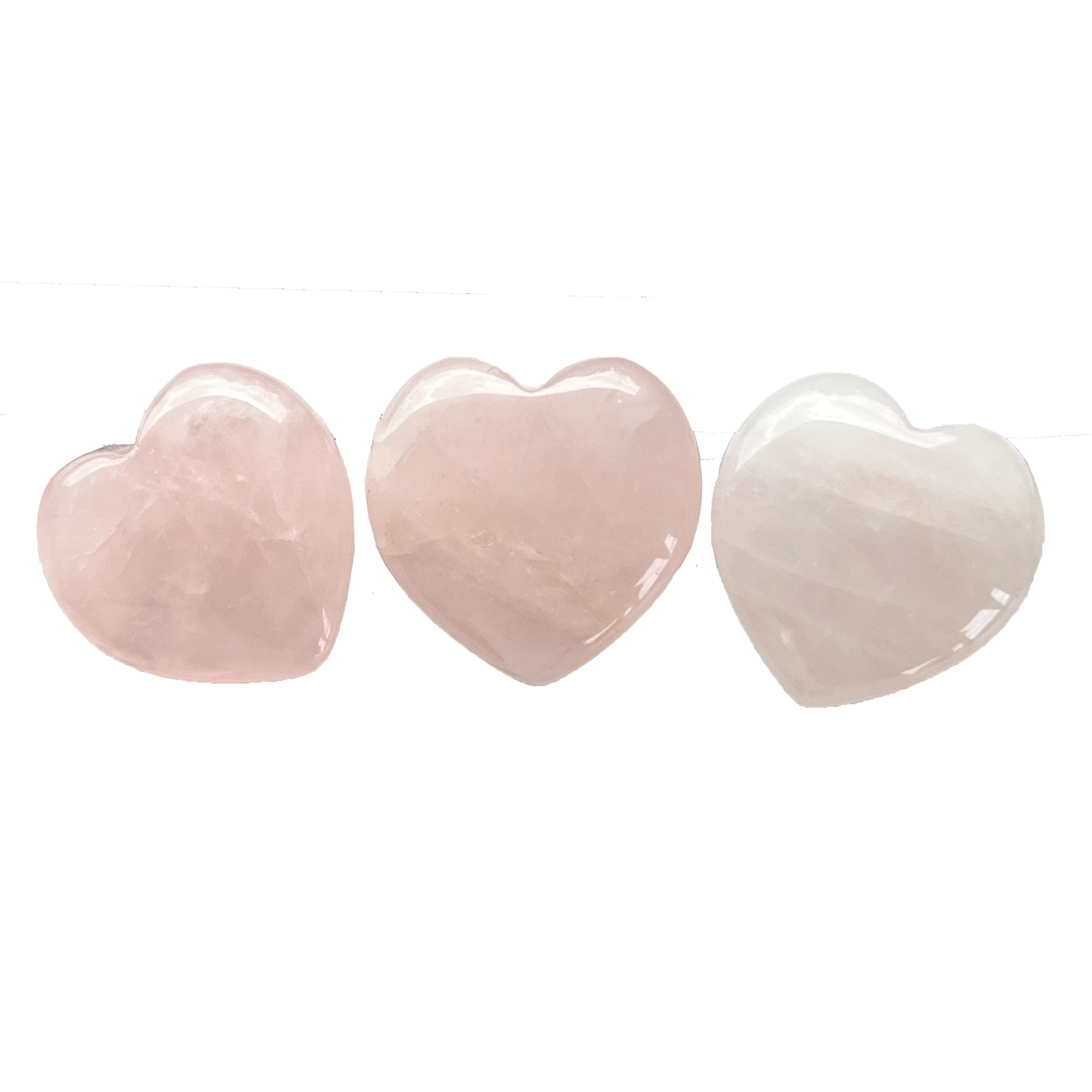 Pink Rose Quartz Stone Hearts
