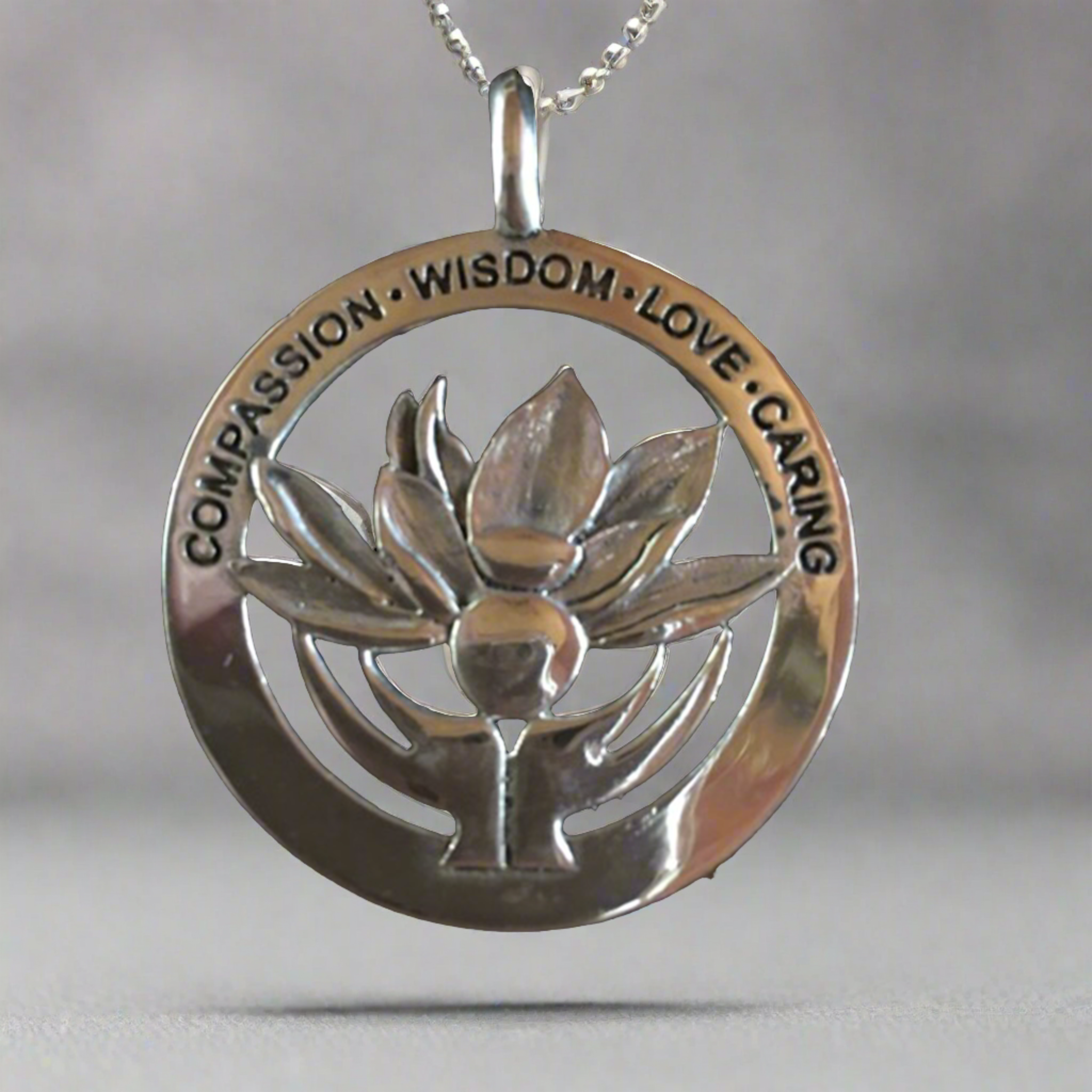 Sterling Silver Lotus Necklace Pendant