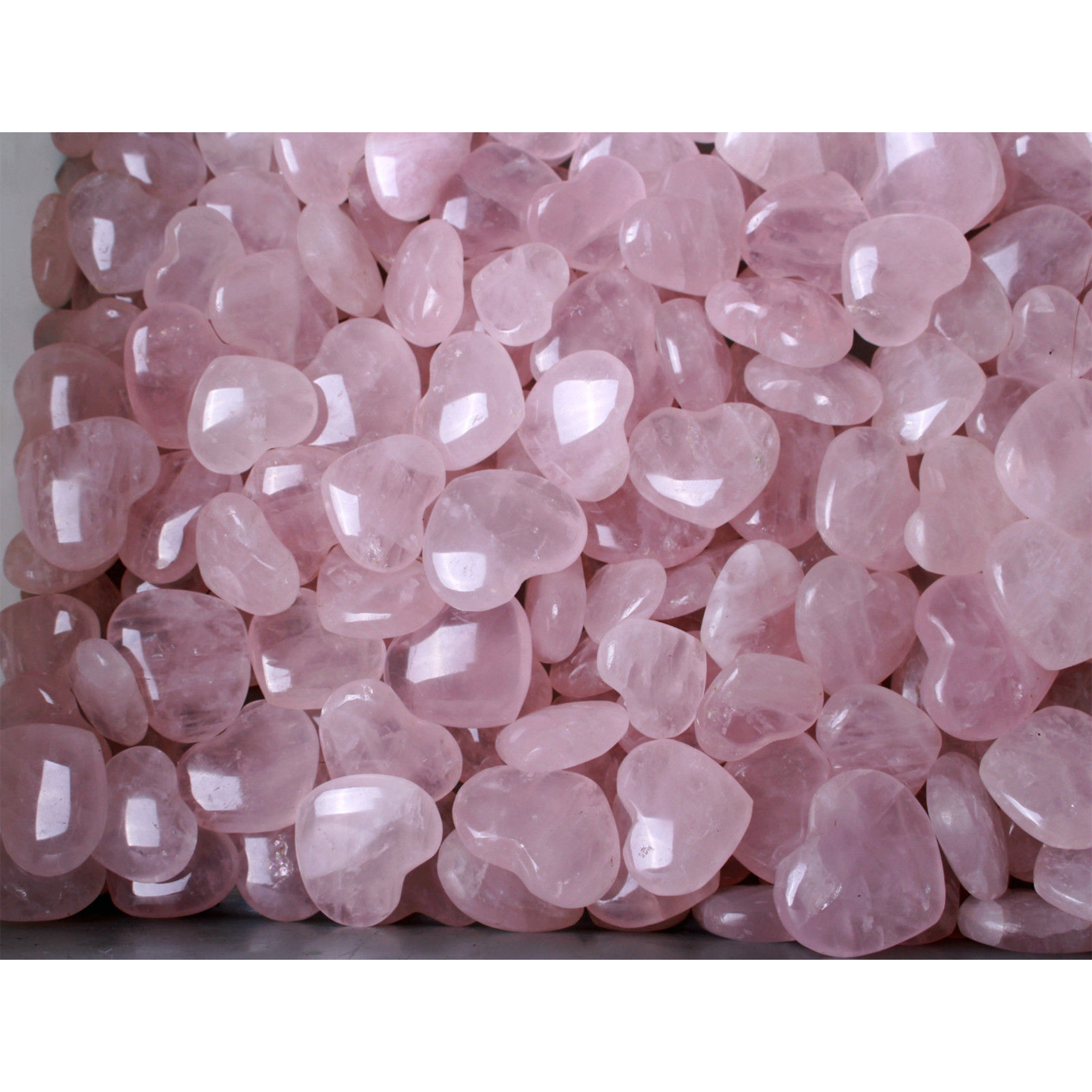 Pink Rose Quartz Stone Hearts
